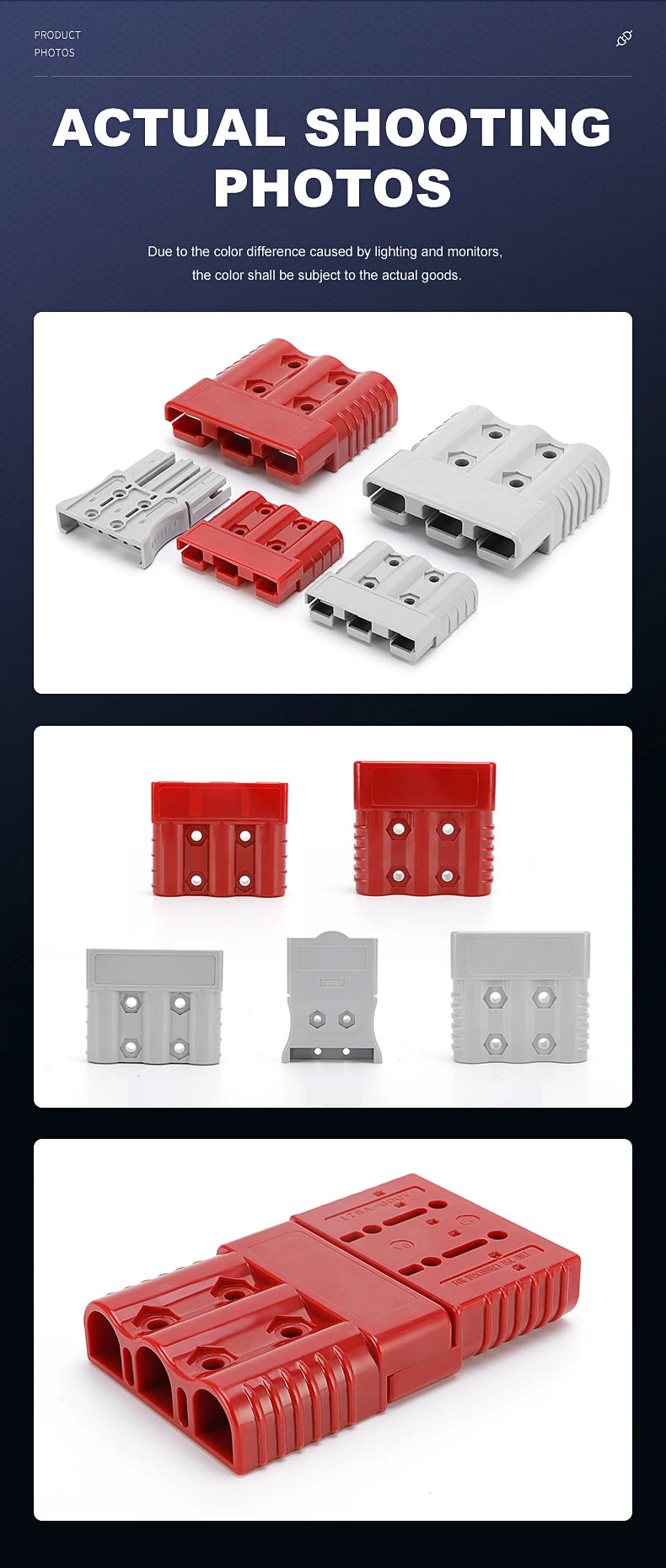 2pcs 50A 75A 175A 3P Battery Power Connector Kit Quick Disconnect Plug 600V Car Forklift Battery Charging Electrical Connectors