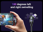 AUFU 16pin 180 Rotate Magnetic Cable 240W Fast Charging Micro USB Type C Cable For iPhone Xiaomi Samsung Magnet USB Phone Cable