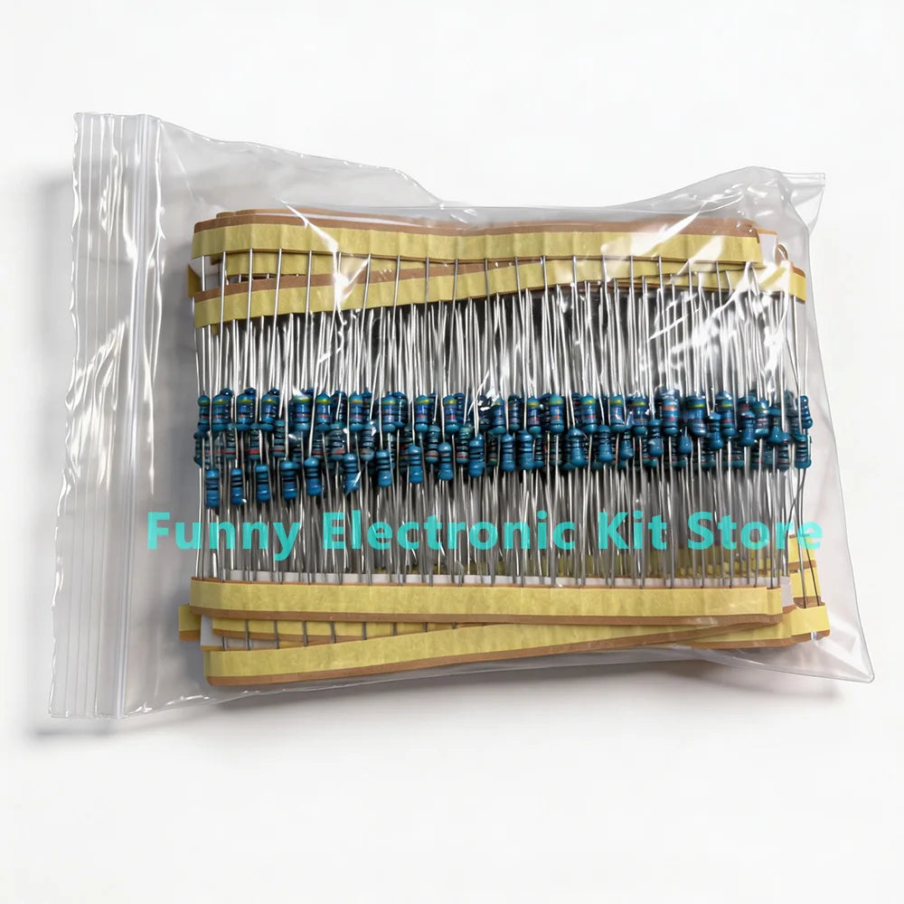 2600pcs Assorted Metal Film Resistors 130 Values 1/4W 0.25W 1% Fixed Resistor Kit for Electronics DIY Projects