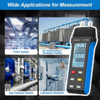 HoldPeak 189B Digital Manometer 11 Units Differential Pressure Gauge MAX/MIN/AVG Backlight for HVAC System