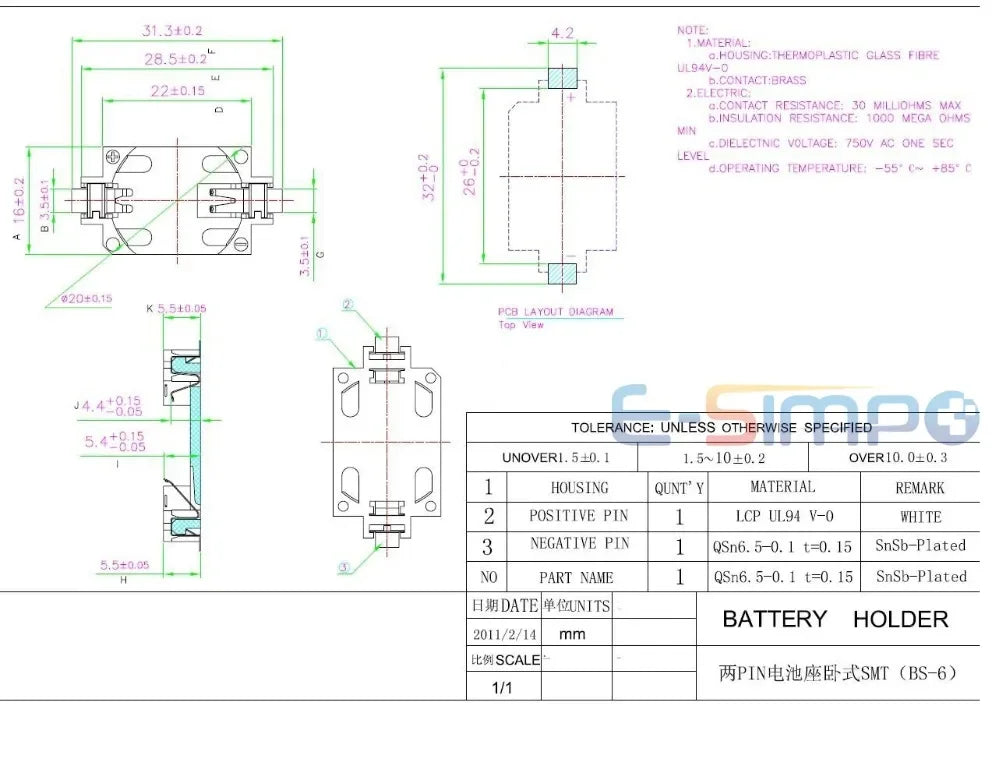 20pcs CR2032 3V CR2450 CR2025 Battery Socket BS-2 BS-6 BS-8 BS-10 Gold Vertical Horizontal DIP SMD Button Battery Holder