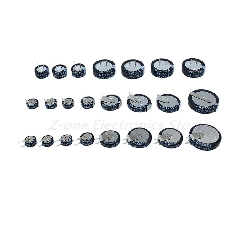 2pcs 5.5V Super Capacitor 0.1F 0.22F 0.33F 0.47F 0.68 1F 1.5F 4.0F Super Farad Capacitor H-Type V-Type C-Type Button Capacitance