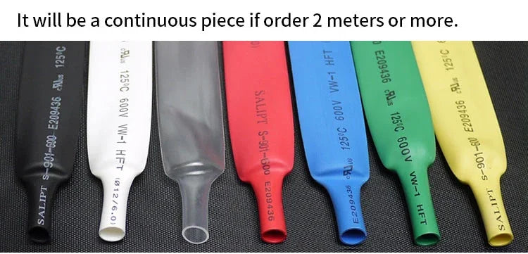 2:1 Heat Shrink Tubing Dia 1 2 3 4 5 6 7 8 9 10 12 14 16 20 25 30 40 50 mm Thermoresistant Sleeve Cable Repair Polyolefin Tube