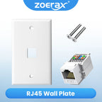 ZOERAX 1PCS Tooless Cat6 Ethernet Wall Plate ,RJ45 Wall Plate,RJ45 Keystone Jack Connector Cover Plate for CAT6/5E Cable