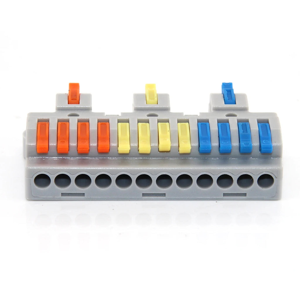 5/10 PCS Universal Wiring Cable Connectors Push-in Can Combined Butt Home Terminal Block Multiple In Multiple Out with Fixing