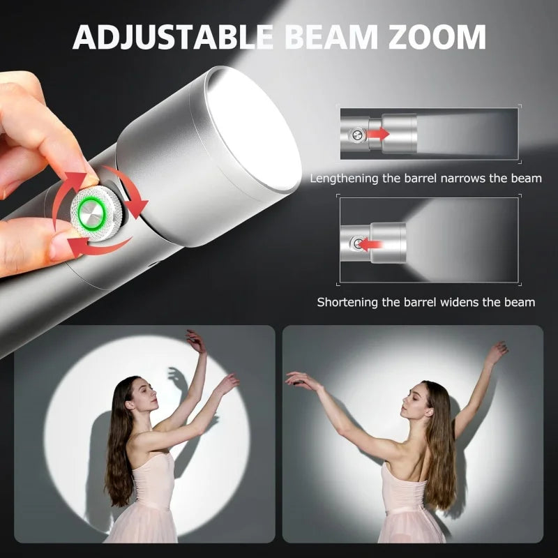 RGB Photography Flashlight, 4 Colors Fill Light with 20 Patterned Filters, 10W Portable LED Video Spotlight Sunset Light for Photo, Content Creation Accessories