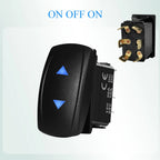 12V Reverse Polarity Rocker Switch DPDT ON-Off-ON 6 Pin Momentary/Latching for Winch Linear Actuator Car Window RV Jack Boat RV