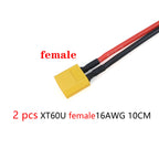 XT60 Male Female Connector Plug Silicone Wire 14AWG Tinned Copper 10cm Pair for RC Lipo Battery Drone FPV Car Boat Charger DIY