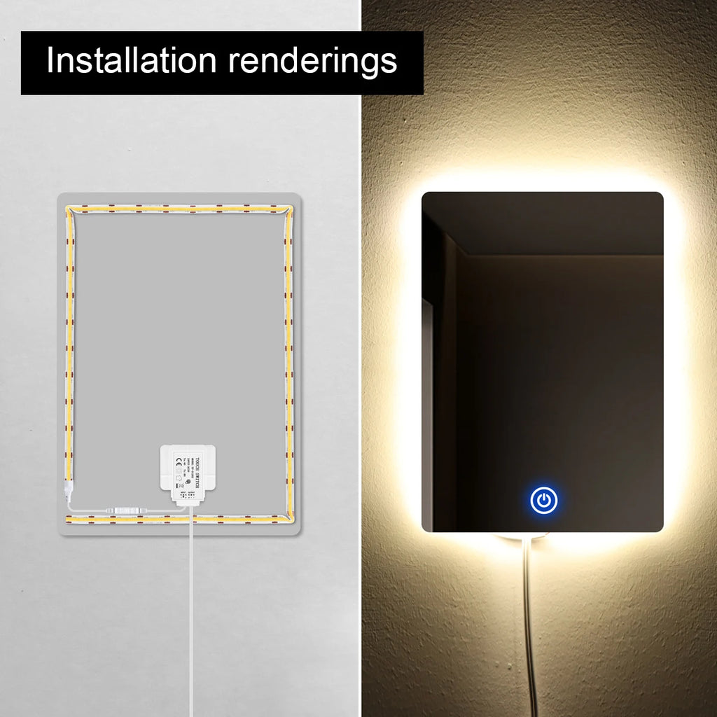 HOT DC12V-24V Dimmable Touch Sensor Switch For Single Color/ CCT Adjustable LED Strip Light Bathroom Mirror Backlight Switch