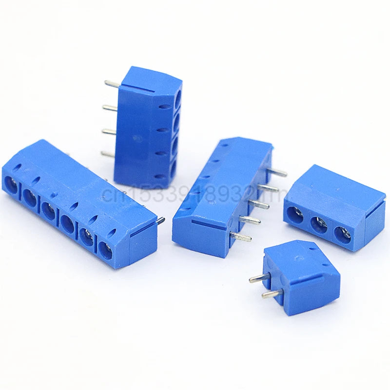 10Pcs KF301 Straight Pin 2P 3P 4P 5P 6P Screw PCB Terminal Blocks Pitch 5.0mm Connector Assortment Kit KF-301