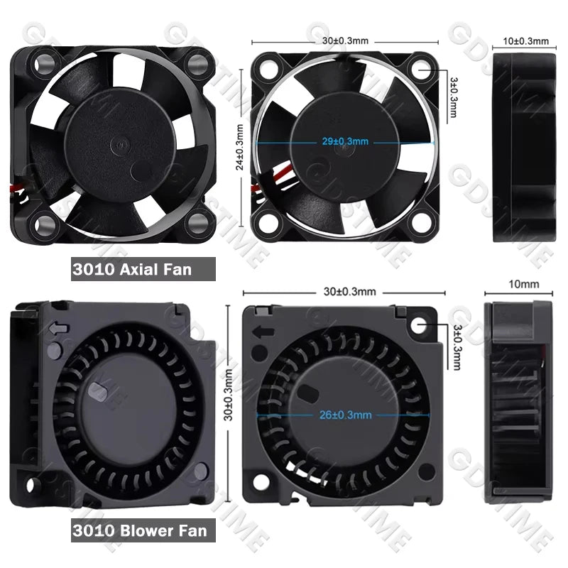 Gdstime Brushless Turbo Fan 24V Dual Ball 30mm 40mm 50mm For 3D Printer Fan DC Blower Cooling Fan 3010 4010 4020 5015 Clooer