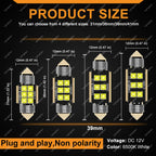 2/4/8/10/20 PCS CANBUS C5W LED Bulb Festoon 31mm 36mm 39mm 41mm 12V 3030-6SMD White Car Interior Dome Trunk License Plate Lights
