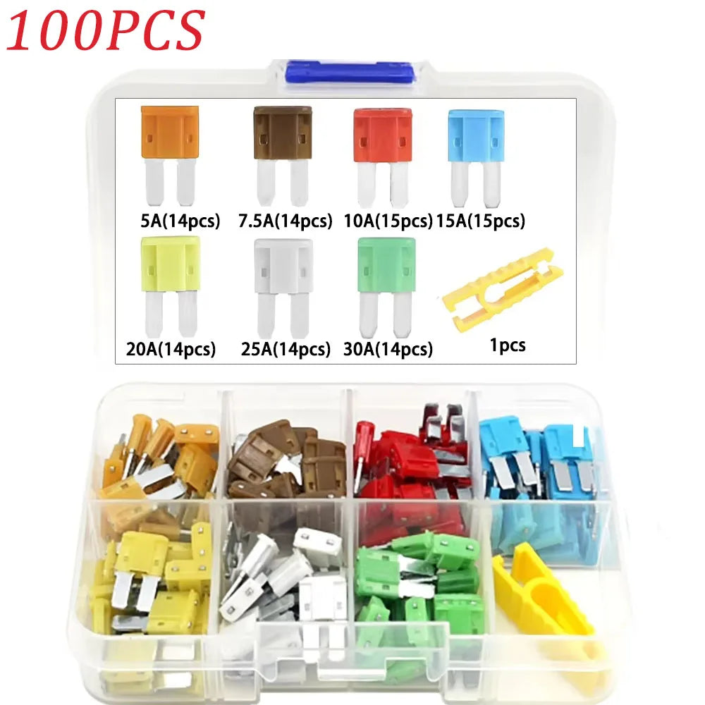 35/56/70/84/100/105/126pcs Micro 2 Blade Fuse Assortment Kit for Truck Replacement with Fuse Puller(5A,7.5A,10A,15A,20A,25A,30A)