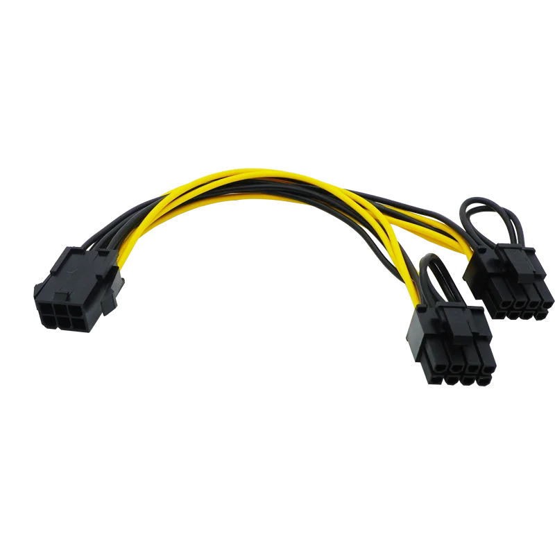PCIe 6pin to 6 2 pin PCI 8pin Adapter Splitter Power Extension Cable,Power Supply PCI-e 6-pin to 8-pin for PCI Express GPU