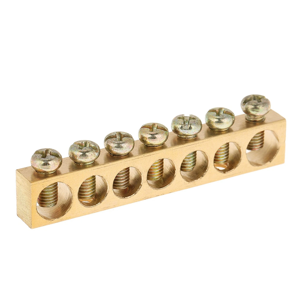 Ground Bar 7‑Hole Electrical Distribution Wire Screw Terminal Brass Ground Neutral Bar Terminal Bar
