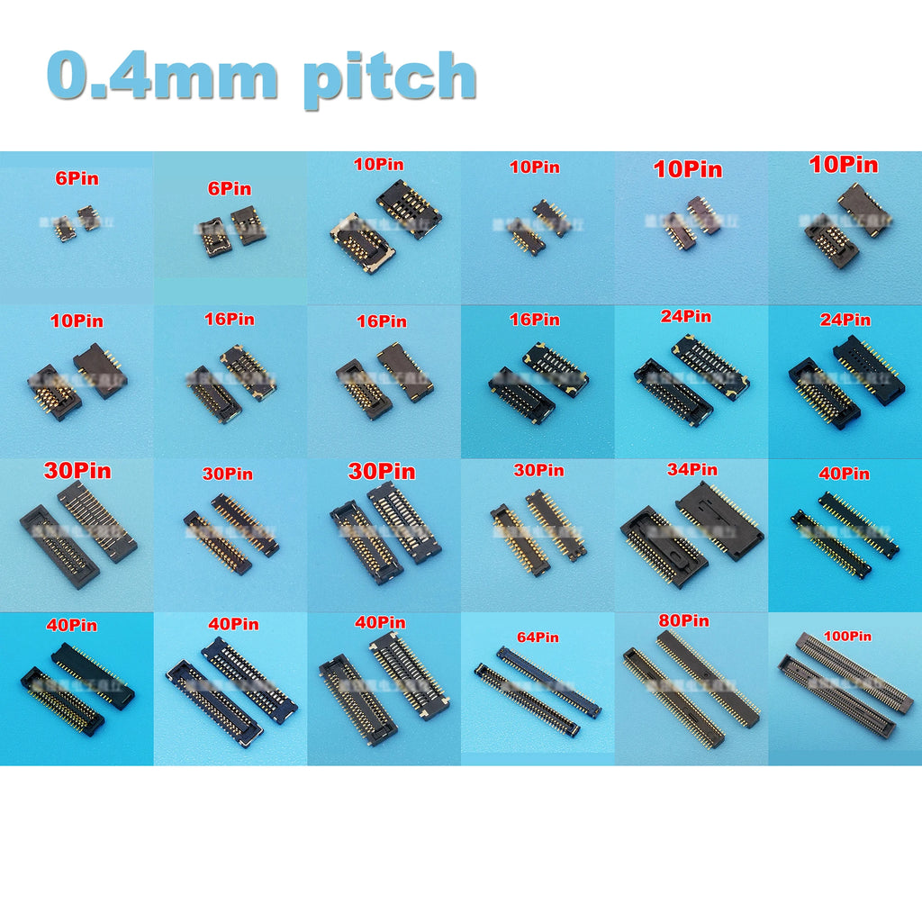 6/10/16/24/30/34/40/60/80/100Pin 0.4 Pitch Board-to-Board Connectors For Garmin GPS FPC Repair Parts 0.4mm Spacing 6P 10P 16P 24
