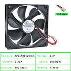 ACP12025 12cm 120mm Fan 120x120x25mm DC5V 12V 24V 2Pin Cooling Fan Suitable for Chassis Power Inverter