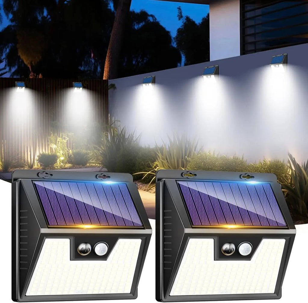 Solar Lights Outdoor Garden, 176 LED Ultra Bright Security Lights Motion Sensor, 3 Modes Waterproof Solar Powered Wall  Lights