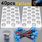 40pcs 22mm Push Button Switch Latching Momentary Metal PC Power LED Light On Off with Wire Waterproof 12v 3v 5v 6v 24v 220v Red