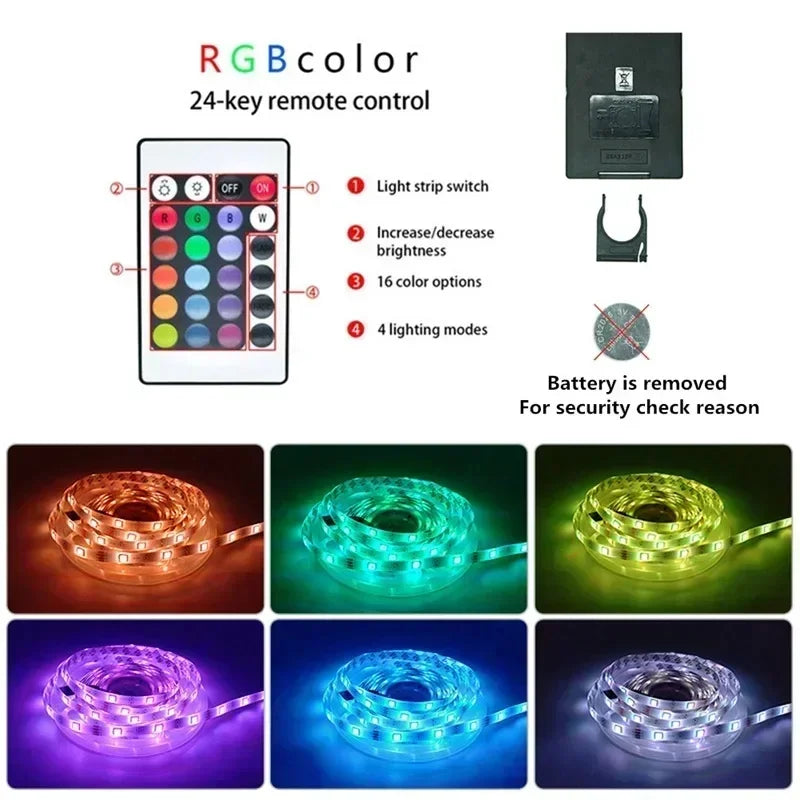 5050 RGB LED Strip Light SMD USB Remote&APP Control Bluetooth Flexible Tape Diode Ribbon for Living Room Bedroom TV Backdrop