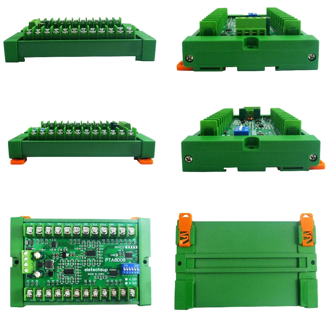 8ch DC 8-30V PT100 RTD RS485 Temperature Sensor Module Modbus RTU Platinum Thermal Resistance Collector -40~500C