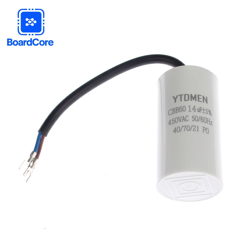 CBB60 450V 5% Motor Run Capacitors 3/4/5/6/8/10/12/14/15/16/18/20/25/30/40/45/50/60UF AC Starting Capacitor for Washing Machine