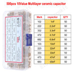 50V 10pF~10uF Multilayer Ceramic Capacitor Assorted kit Pin=5.08mm