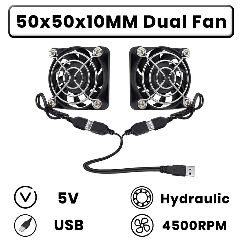 GDSTIME Dual 40mm 50mm 60mm 80mm 92mm 120mm 140mm DC 5V Powered USB Fans with 2 in 1 USB Cable for AV Receiver DVR Cooling