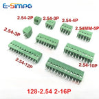 10PC KF128 2.54mm 0.1" Mini Terminal PCB Board Connector for Wire 2/3/4/5/6/7/9/10/12/14/16P Screw Terminal Block 26-18AWG Cable