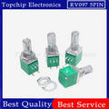 5pcs RV097NS 5pin RK097 RV097 1K 5K 10K 20K 50K 100K 500K with a switch audio shaft 15mm amplifier sealing potentiometer