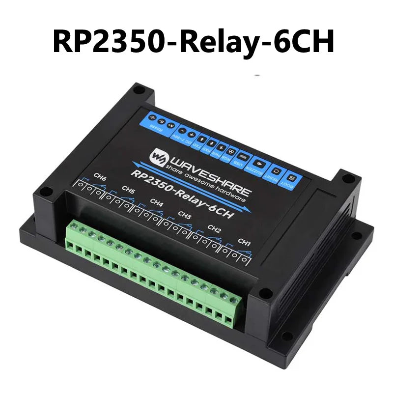 Raspberry Pi Pico 2 RP2350 industrial 6-ch Relay RS485 isolation protection Waveshare RP2350-Relay-6CH WIFI Option