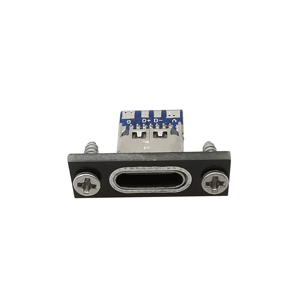 5/10Pcs Type-C USB 3.1 Female Jack Connector 2Pin 4Pin Charging Port USB C Socket With Screw Fixing Plate