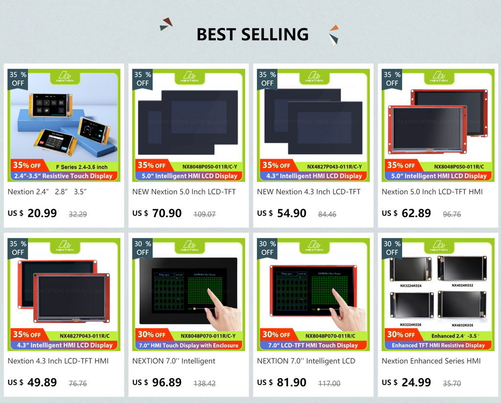 Nextion 5.0 Inch LCD-TFT HMI Display Module Intelligent Series RGB 65K Color Capacitive/Resistive Touch Panel Without  Enclosure