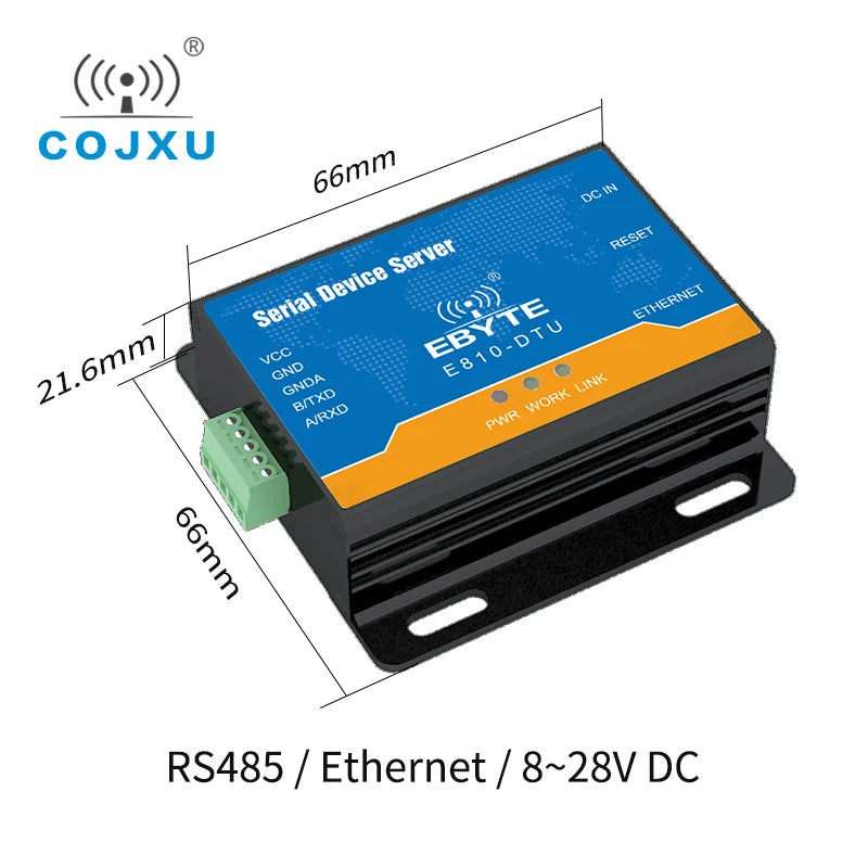 Ethernet RJ45 to RS485/232 TCP UDP 100M Full Duplex Serial Port Server Wireless Transceiver Modem Module E810-DTU(RS485)-V2.0