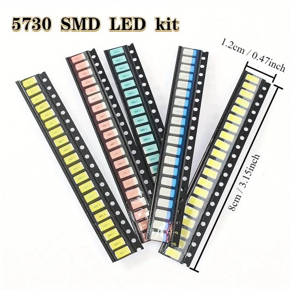 200pcs/lot SMD LED Diodes 0603 0805 1206 1210 5050 5730 High Brightness SMD LED Diodo Kit Green RED White Blue Yellow