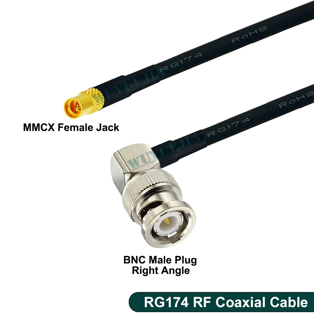 RG-174 Coaxial Cable Q9 BNC Female Waterproof to MMCX Male Connector Crimp Wire Terminal RF Jumper Pigtail Line For Wifi Card