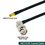 RG-174 Coaxial Cable Q9 BNC Female Waterproof to MMCX Male Connector Crimp Wire Terminal RF Jumper Pigtail Line For Wifi Card