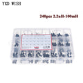 240pcs 2.2uH-100mH 24Value x 10pcs 6*8mm Choke I-Shaped Power Inductor Assorted Kit 10uH 22uH 100uH 220uH 470uH 1MH 2.2MH 10MH