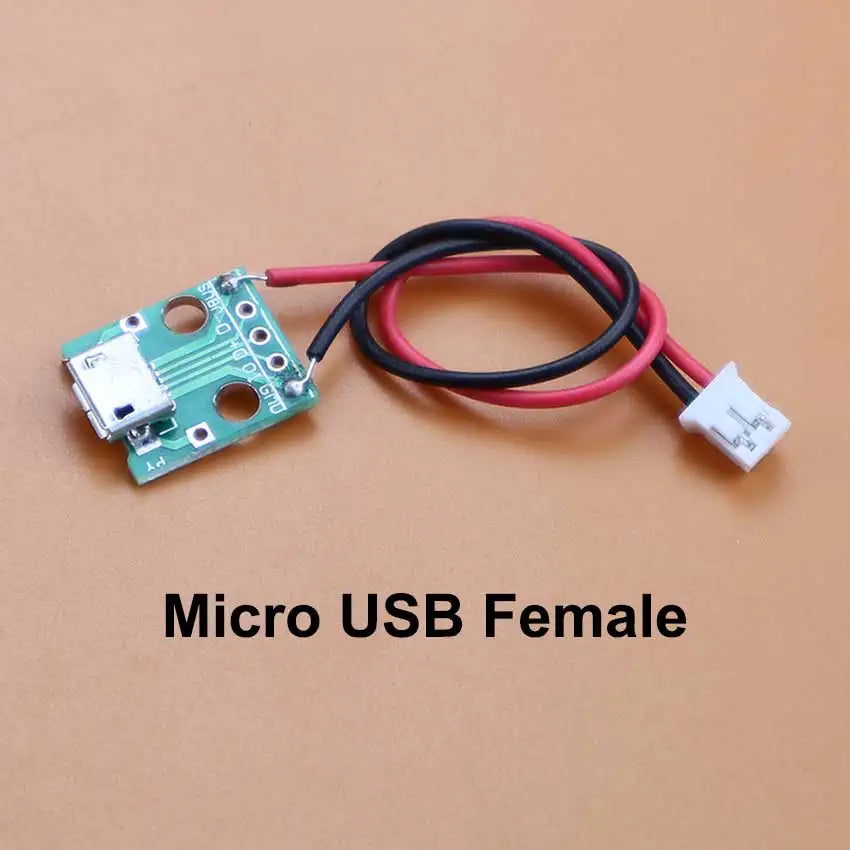 5pcs USB Adapter Cable PH2.0mm Terminal Micro USB Jack Type-C Charging Port 2P Strip Line Of Solder Joint Male Female Connector