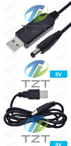 TZT 1/3PCS USB Power Boost Line DC 5V to DC 9V / 12V Step UP Module USB Converter Adapter Router Cable 2.1x5.5mm Plug