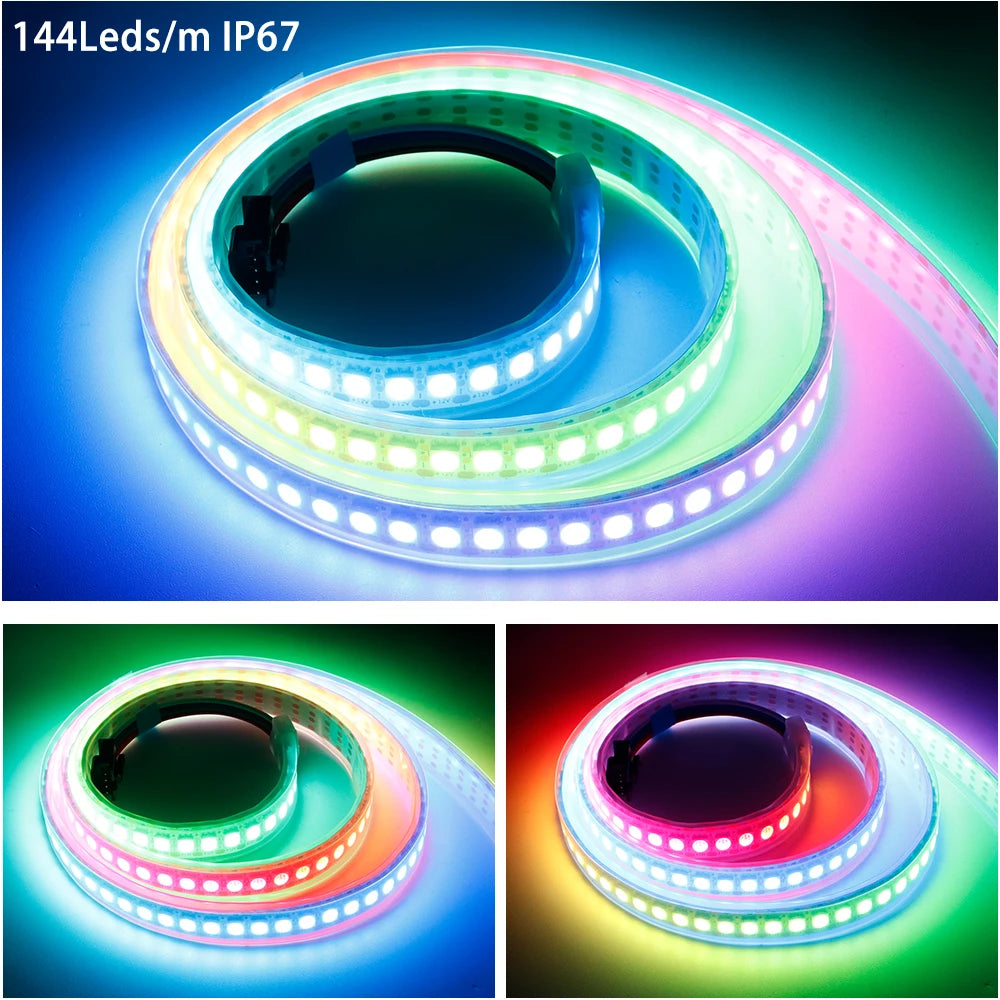 WS2812B WS2811 WS2815 WS2813 DC5V/12V RGB LED Strip WS2812 30/60/144pixels/Leds/M Individually Addressable Tape Light IP30/65/67