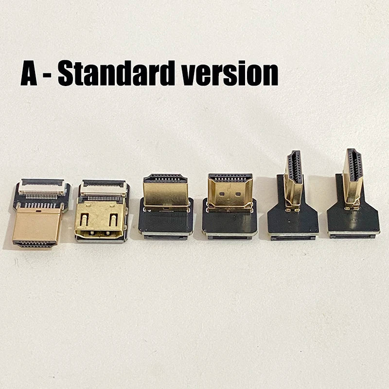 1PCS Ribbon FPV HDMI-Compatible Connector Flexible Flat Cable Raspberry Pi 4 Micro HDMI to HDMI/Mini HDMI Female 90 Degree FFC