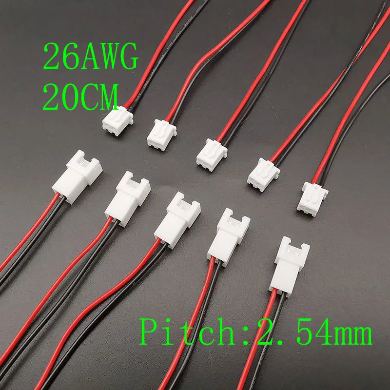 5/10Pairs Mini Micro JST 1.25mm / PH 2.0mm / XH 2.54mm Pitch 2 Pin Male Female Plug Connector With Wire Cables