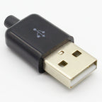 10pc/lot DIY USB 2.0 A Male Assembly Adapter Connector Plug Socket black white