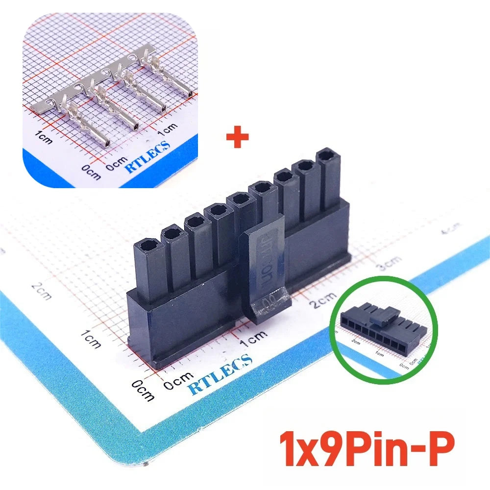 10 100 Sets Micro-Fit 3.0 MM Connector Single Row Male Housing Plug 1x2  2 Pin 3 4 5 6 7 8 9 10 Pin /Matching Female Terminal