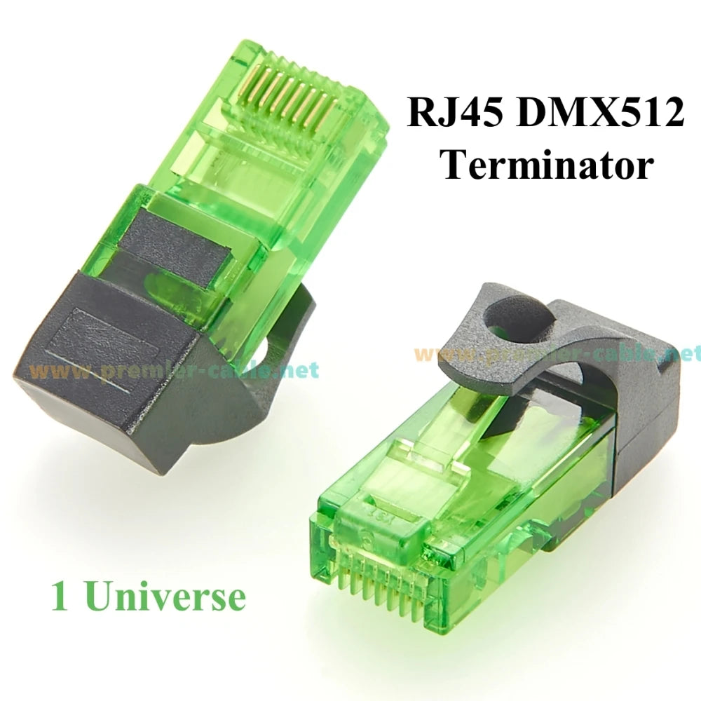 RJ45 120 Ohm DMX512 Terminator 1 Universe RJ45-DMXTERM-120 RJ45 8P8C End of Line Termination Resistor for DMX Signal Stability