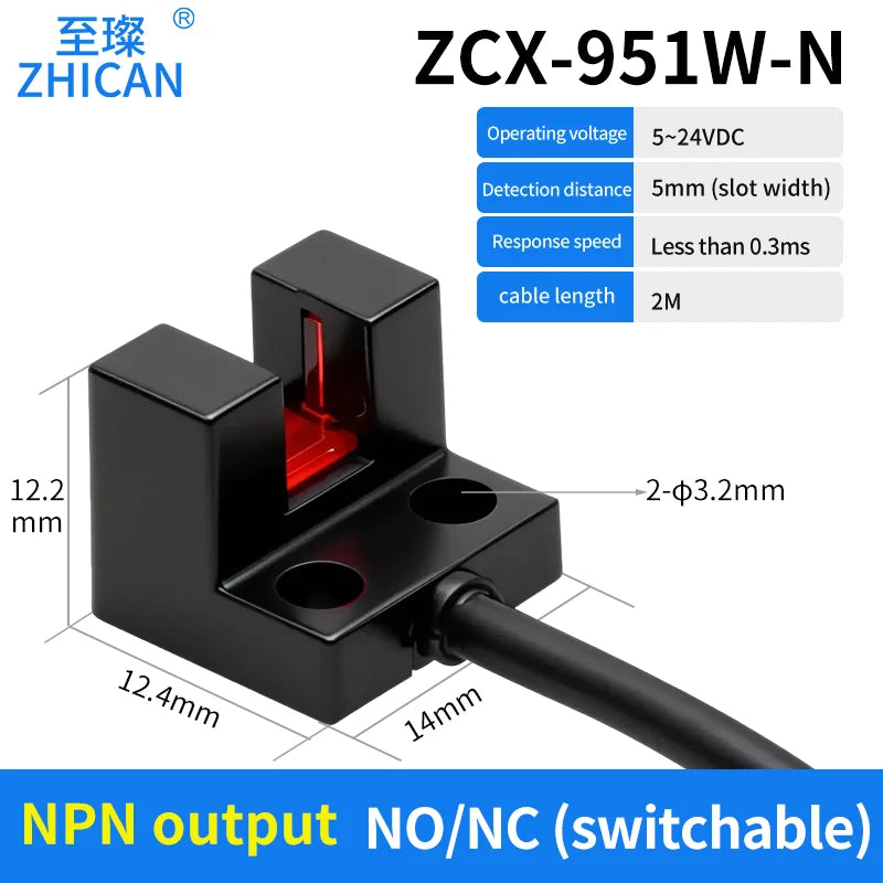 ZHICAN ZCX-950-P 951 952 953 954W-N U Shaped Photoelectric Sensor Fork Slot Detection Switch Limit Switch