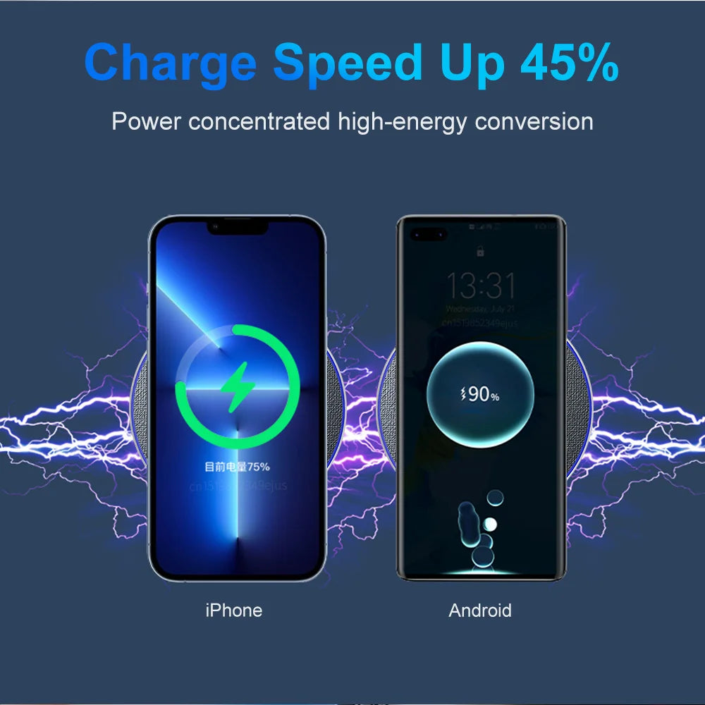 Wireless Charger Pad for iPhone 17 16 15 Pro Max Samsung Galaxy S26 S25 S24 Ultra-Thin Fast Wireless Induction Charging Station