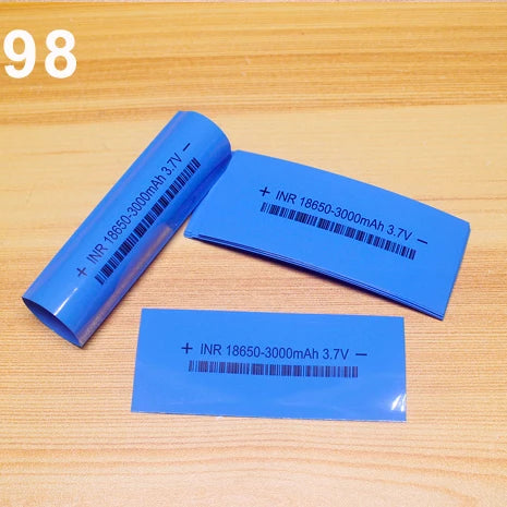 100pcs/lot Shrinkage packaging skin for lithium battery 18650 battery PVC heat shrinkable film insulating sleeve packaging skin