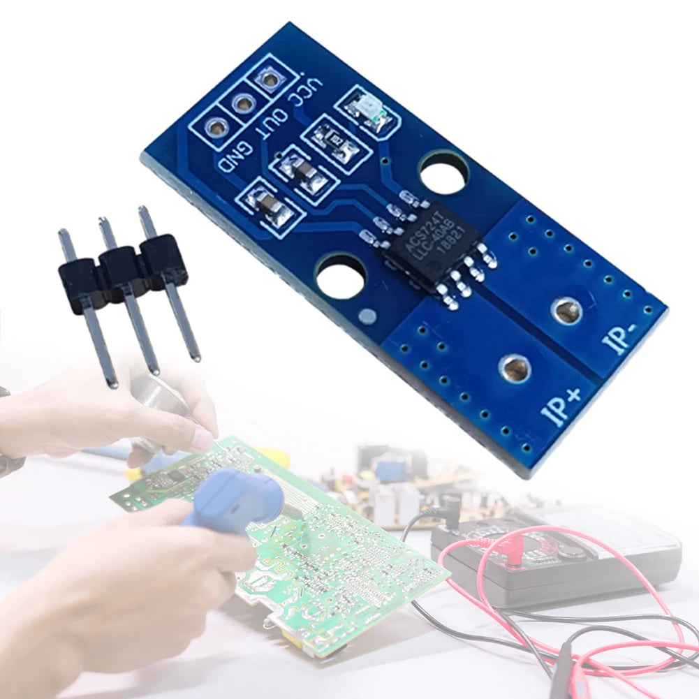 ACS712 High Efficient Hall Current Sensor Module High Precision DC Current Sensor Module Detector DC5V for Arduino